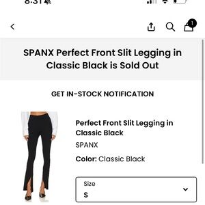 SPANX Black Front Slit Leggings